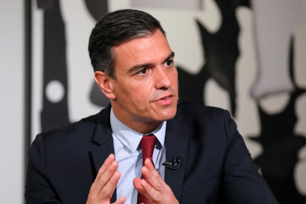 Prime Minister of Spain Pedro Sanchez speaks during a Reuters NEXT Newsmaker event at Instituto Cervantes in Manhattan, New York City