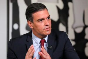 Prime Minister of Spain Pedro Sanchez speaks during a Reuters NEXT Newsmaker event at Instituto Cervantes in Manhattan, New York City